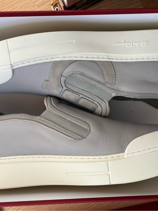 Salvatore Ferragamo Men’s Grey Slip-On Sneakers marine 11.5 main image 6